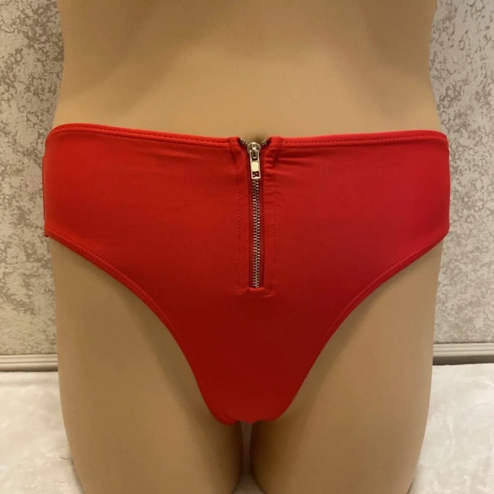 SHEIN Vibrant Red Bikini with Zipper